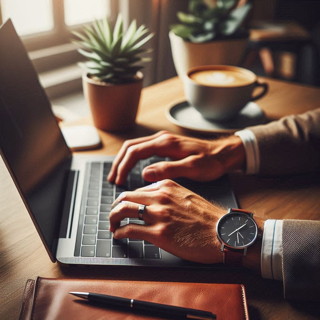 Hands on a computer